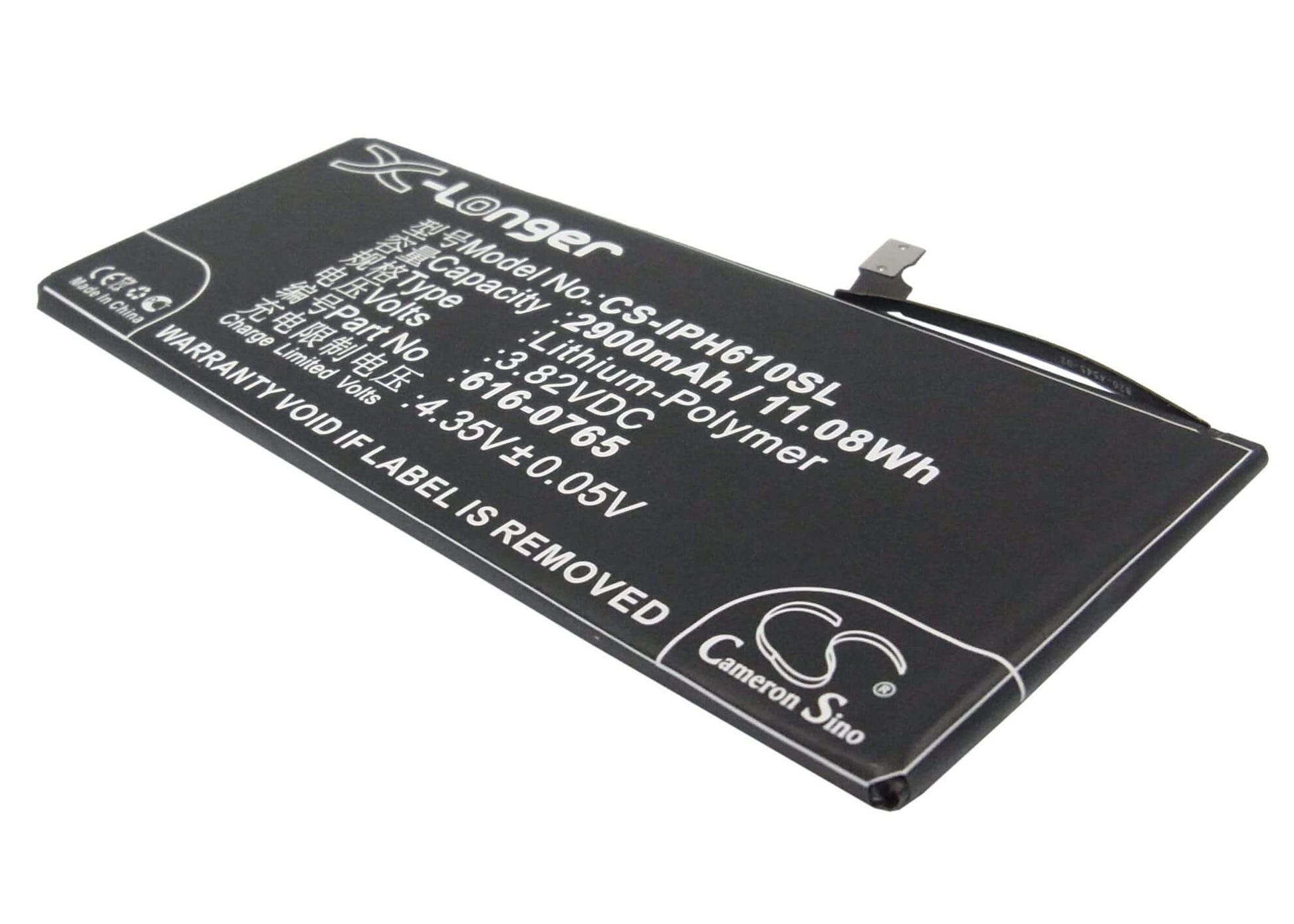 3.82V, 2900mAh, Li-Polymer Battery fits Apple, A1522, A1524, 11.078Wh