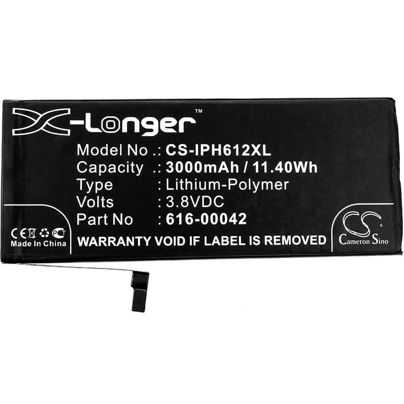 3.8V, 3000mAh, Li-Polymer Battery fits Apple, A1634, A1687, 11.4Wh