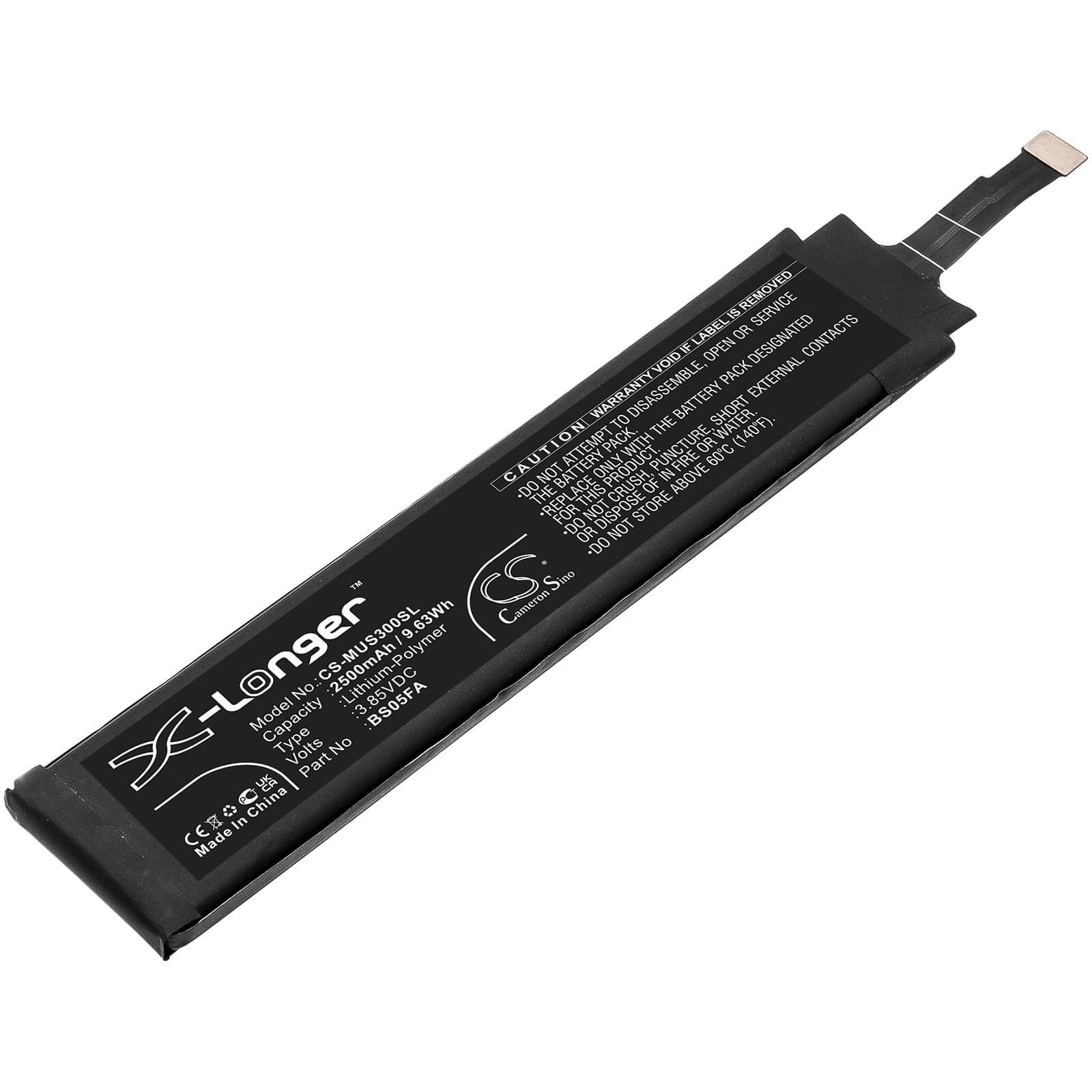 3.85V, 2500mAh, Li-Polymer Battery fits Xiaomi, Black Shark 3 Pro, Black Shark 3 Pro 5g, 9.625Wh
