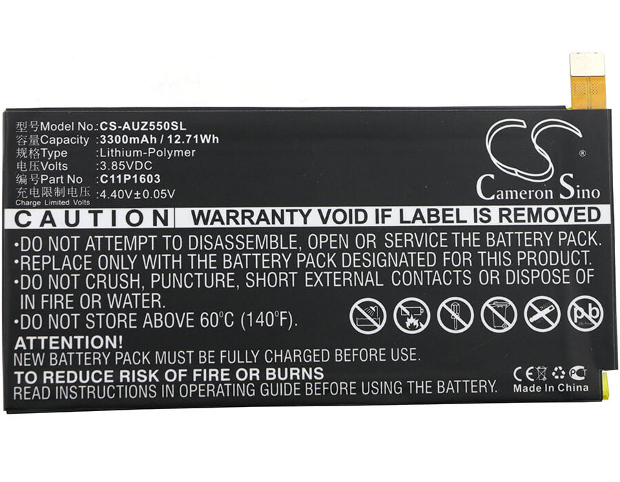 3.85V, 3300mAh, Li-Polymer Battery fits Asus, Zenfone 3 Deluxe 5.5, Zenfone 3 Deluxe 5.5 Dual Sim, 12.705Wh