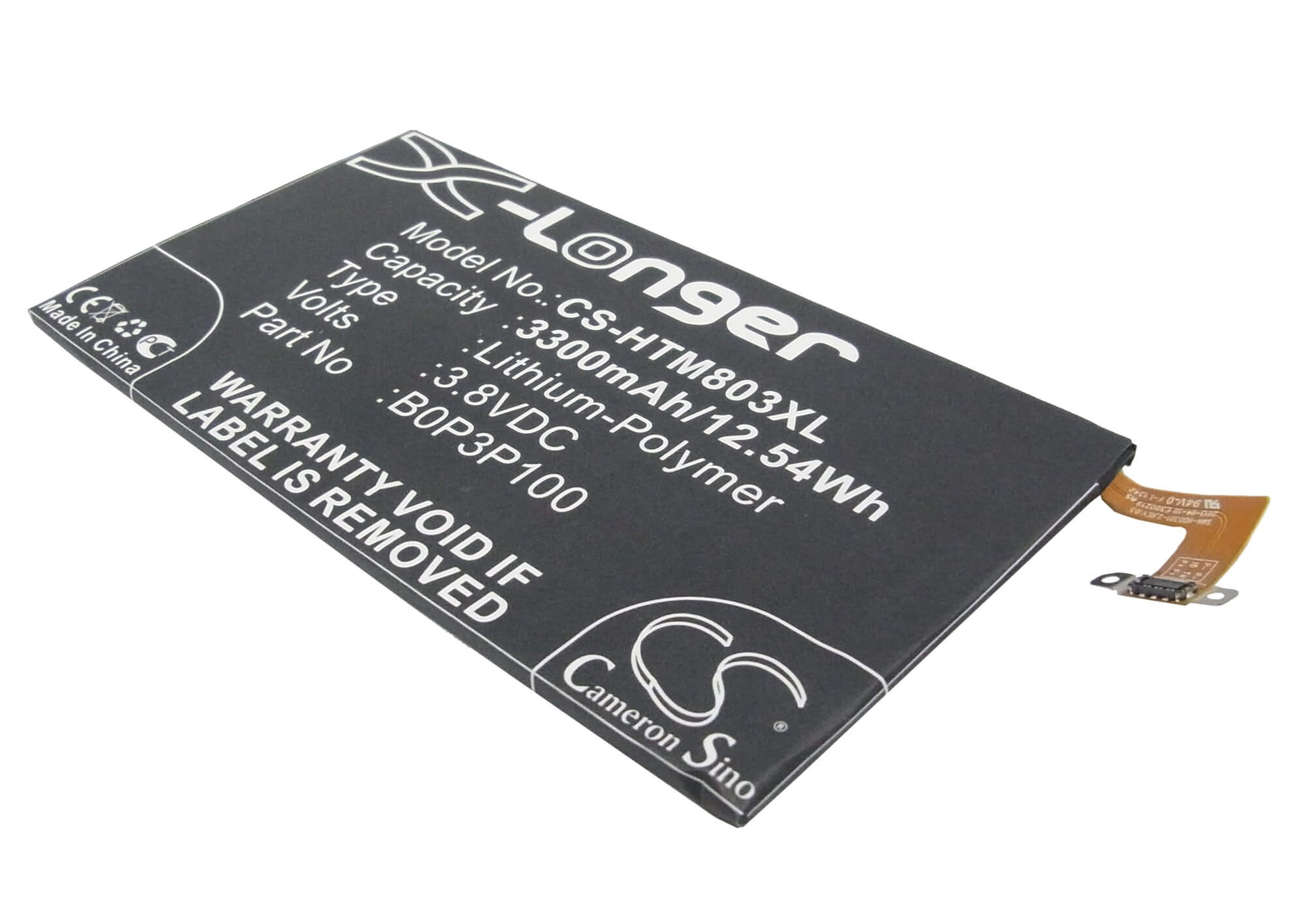 3.8V, 3300mAh, Li-Polymer Battery fits Htc, 803s, 809d, 12.54Wh