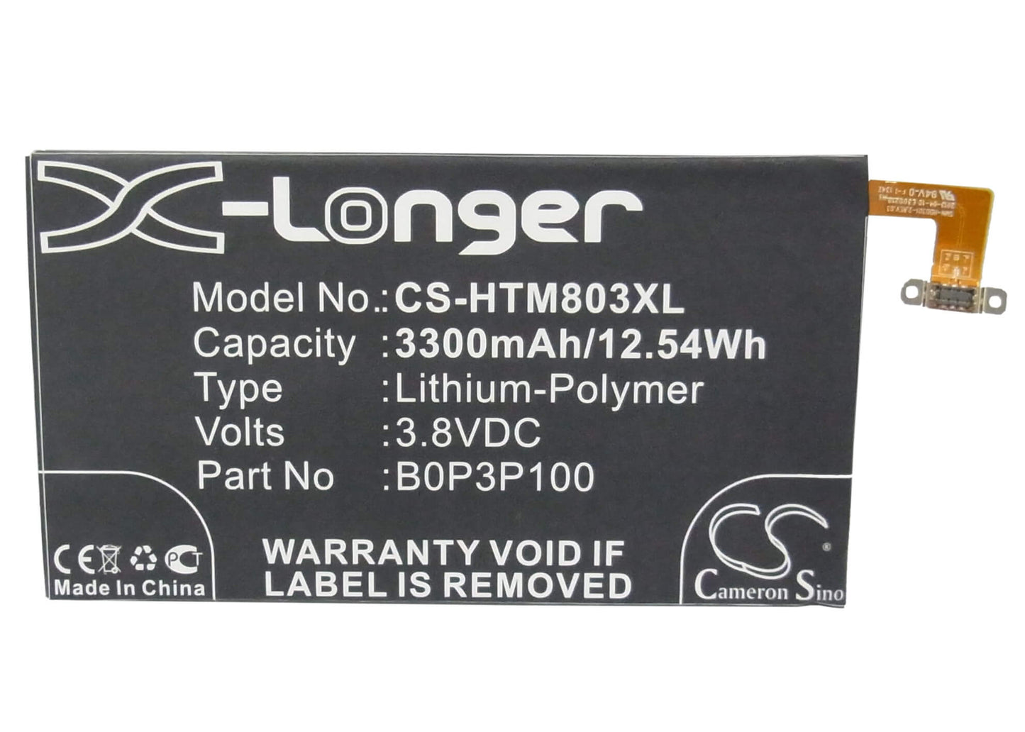 3.8V, 3300mAh, Li-Polymer Battery fits Htc, 803s, 809d, 12.54Wh