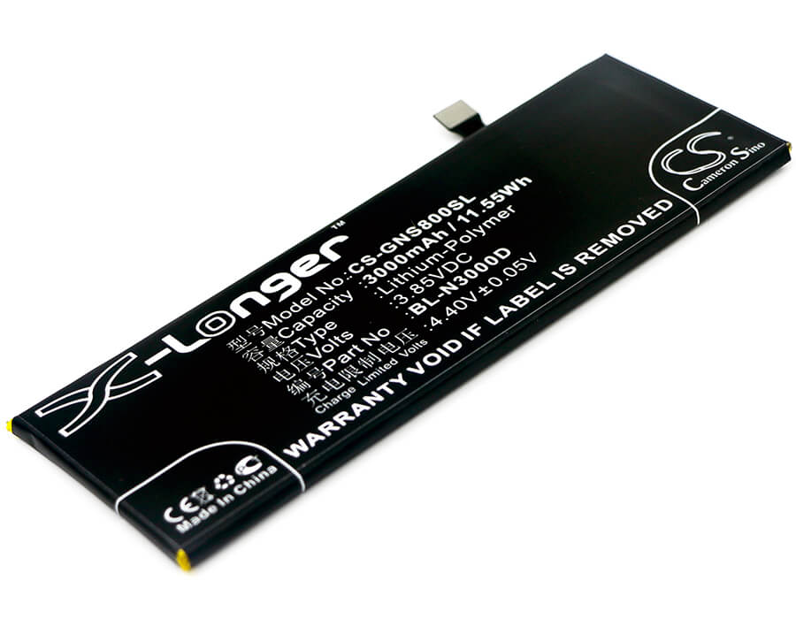 3.85V, 3000mAh, Li-Polymer Battery fits Blu, P0030uu, Pure Xr, 11.55Wh