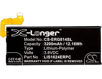 3.8V, 3200mAh, Li-Polymer Battery fits Sony, G8141, G8142, 12.16Wh