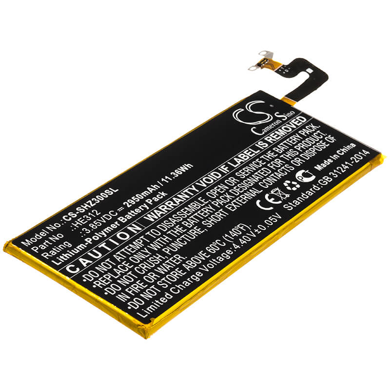3.85V, 2950mAh, Li-Polymer Battery fits Sharp, Fs8009, L900s, 11.3575Wh