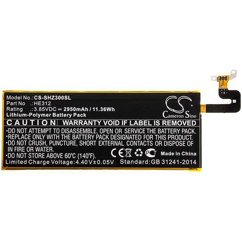 3.85V, 2950mAh, Li-Polymer Battery fits Sharp, Fs8009, L900s, 11.3575Wh