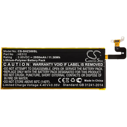 3.85V, 2950mAh, Li-Polymer Battery fits Sharp, Fs8009, L900s, 11.3575Wh