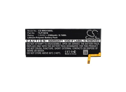 3.8V, 2300mAh, Li-Polymer Battery fits Wiko, Highway Star, Highway Star 4g, 8.74Wh