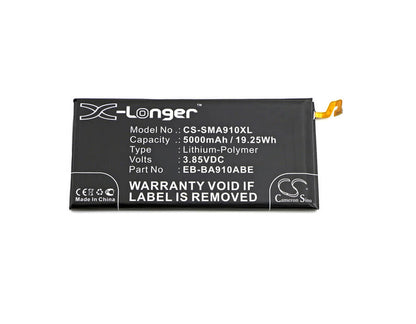3.85V, 5000mAh, Li-Polymer Battery fits Samsung, Galaxy A9 Pro 2016, Galaxy A9 Pro 2016 Duos Td-lte, 19.25Wh
