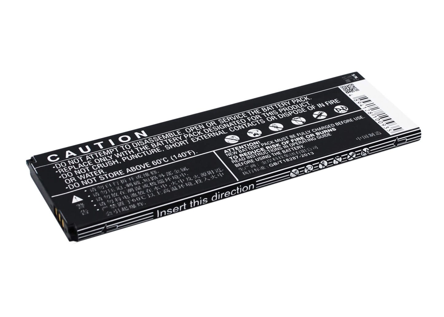 3.7V, 1800mAh, Li-Polymer Battery fits Hisense, Hs-g960, Hs-t960, 6.66Wh