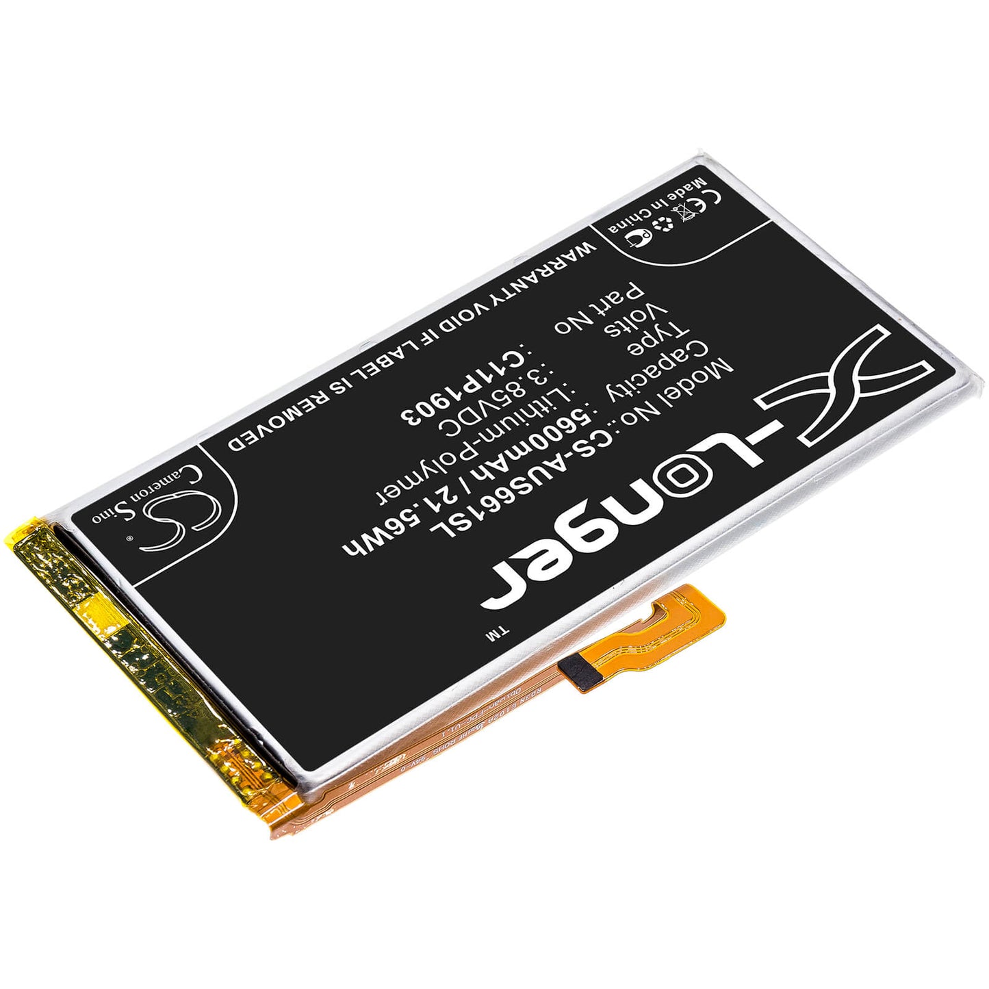 3.85V, 5600mAh, Li-Polymer Battery fits Asus, Rog Phone 3, Rog Phone Iii, 21.56Wh