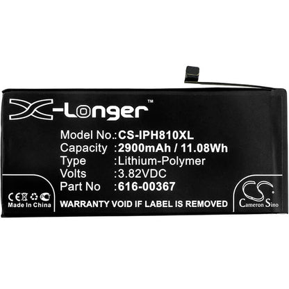3.82V, 2900mAh, Li-Polymer Battery fits Apple, A1864, Iphone 8 Plus, 11.078Wh