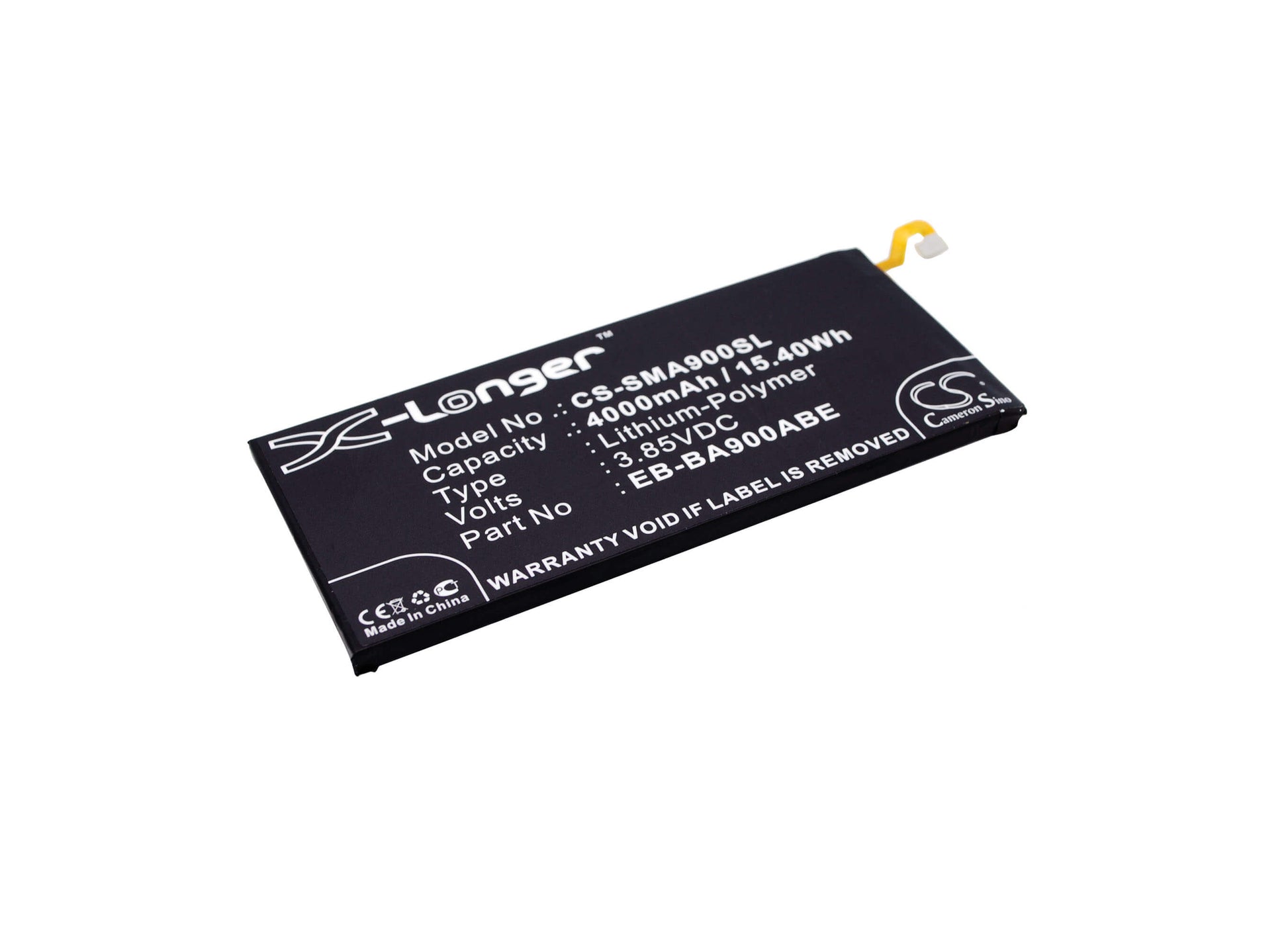 3.85V, 4000mAh, Li-Polymer Battery fits Samsung, Galaxy A9, Galaxy A9 2016, 15.4Wh
