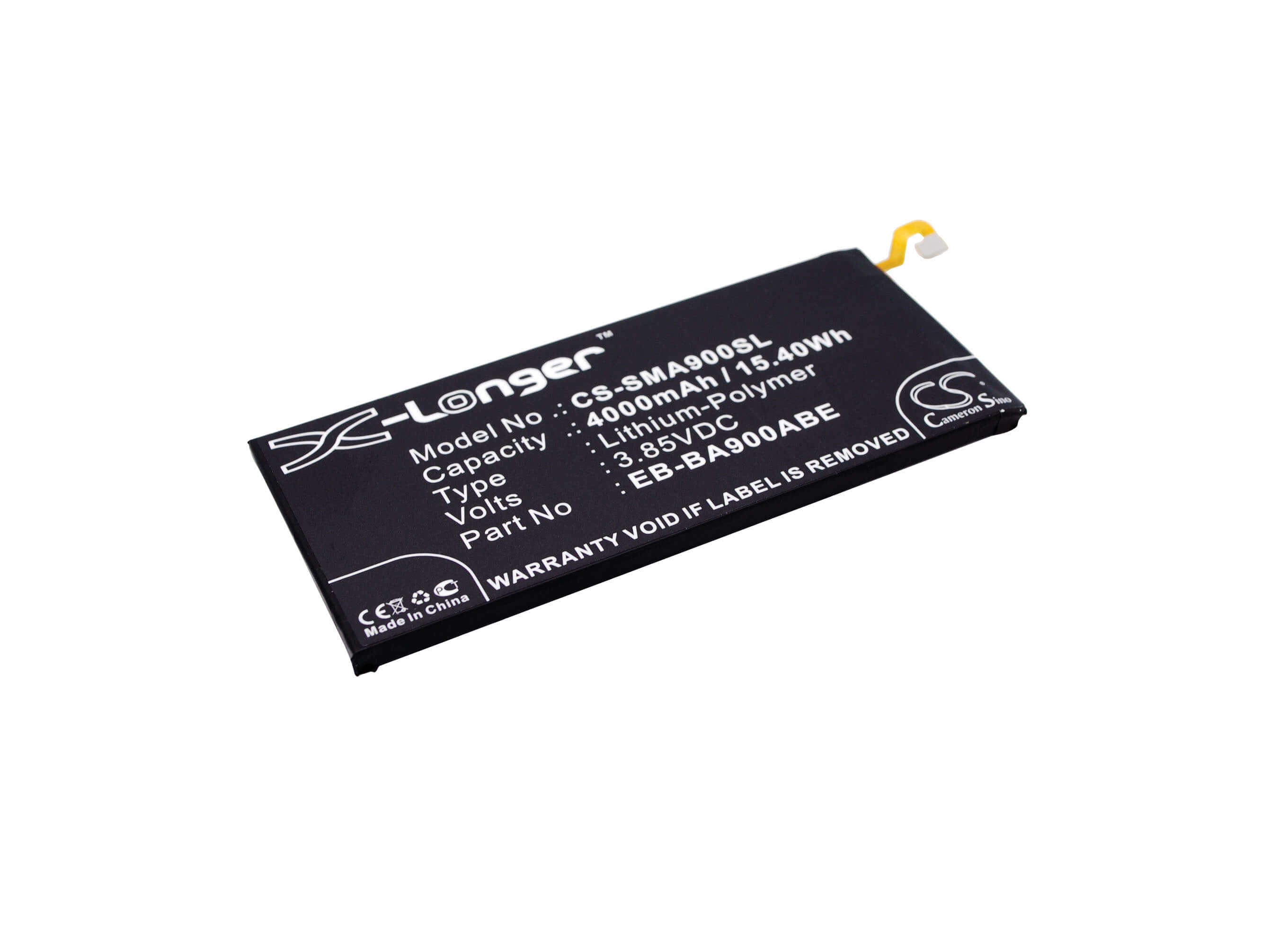 3.85V, 4000mAh, Li-Polymer Battery fits Samsung, Galaxy A9, Galaxy A9 2016, 15.4Wh