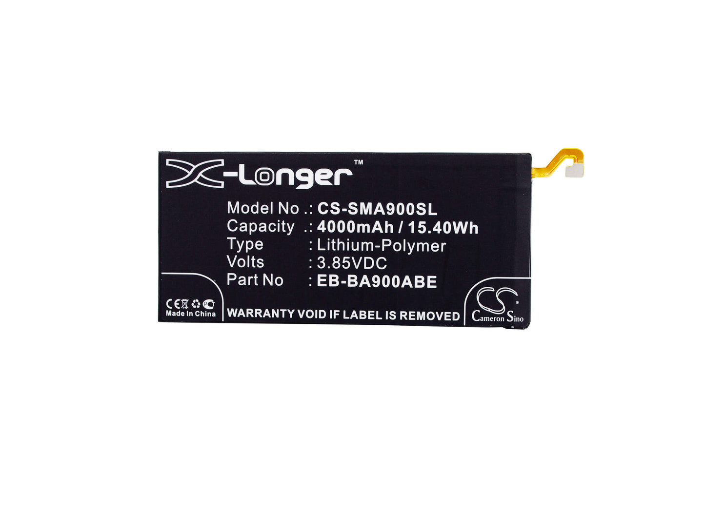 3.85V, 4000mAh, Li-Polymer Battery fits Samsung, Galaxy A9, Galaxy A9 2016, 15.4Wh