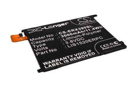 3.8V, 3000mAh, Li-Polymer Battery fits Sony Ericsson, C6616, C6802, 11.4Wh
