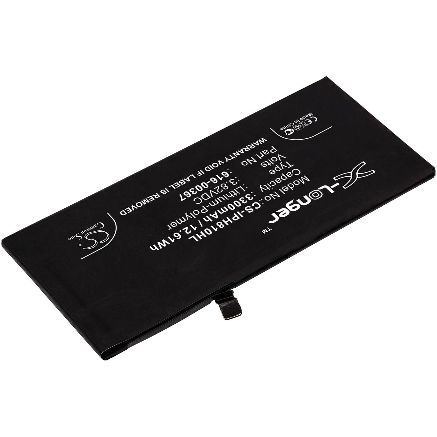 3.82V, 3300mAh, Li-Polymer Battery fits Apple, A1864, Iphone 8 Plus, 12.606Wh