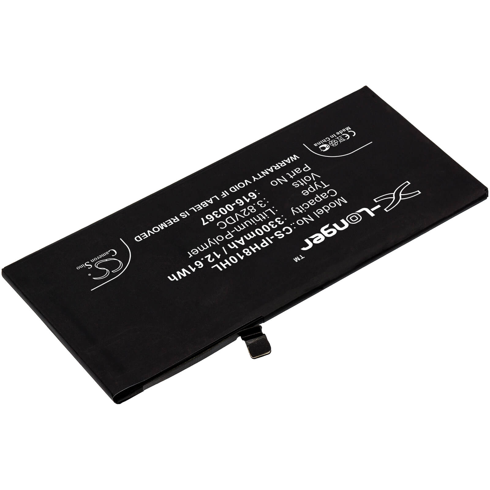 3.82V, 3300mAh, Li-Polymer Battery fits Apple, A1864, Iphone 8 Plus, 12.606Wh