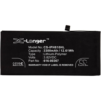 3.82V, 3300mAh, Li-Polymer Battery fits Apple, A1864, Iphone 8 Plus, 12.606Wh