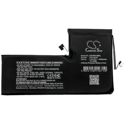 3.83V, 3950mAh, Li-Polymer Battery fits Apple, A2161, A2218, 15.1285Wh