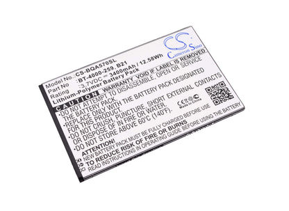 3.7V, 3400mAh, Li-Polymer Battery fits Bq, Aquaris 5.7, 12.58Wh