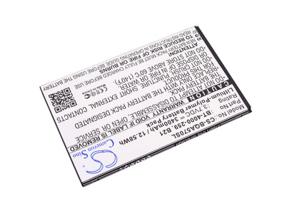 3.7V, 3400mAh, Li-Polymer Battery fits Bq, Aquaris 5.7, 12.58Wh