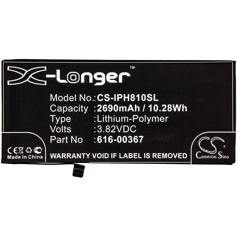 3.82V, 2690mAh, Li-Polymer Battery fits Apple, A1864, Iphone 8 Plus, 10.2758Wh