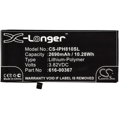 3.82V, 2690mAh, Li-Polymer Battery fits Apple, A1864, Iphone 8 Plus, 10.2758Wh