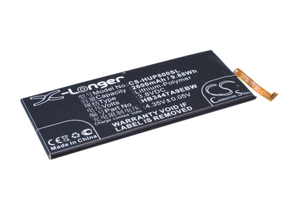 3.8V, 2600mAh, Li-Polymer Battery fits Huawei, Ascend P8, Gra-cl00, 9.88Wh