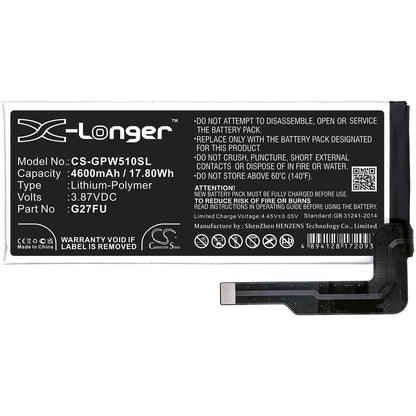 3.87V, 4600mAh, Li-Polymer Battery fits Google, Pixel 5a, Pixel 5a 5g, 17.802Wh