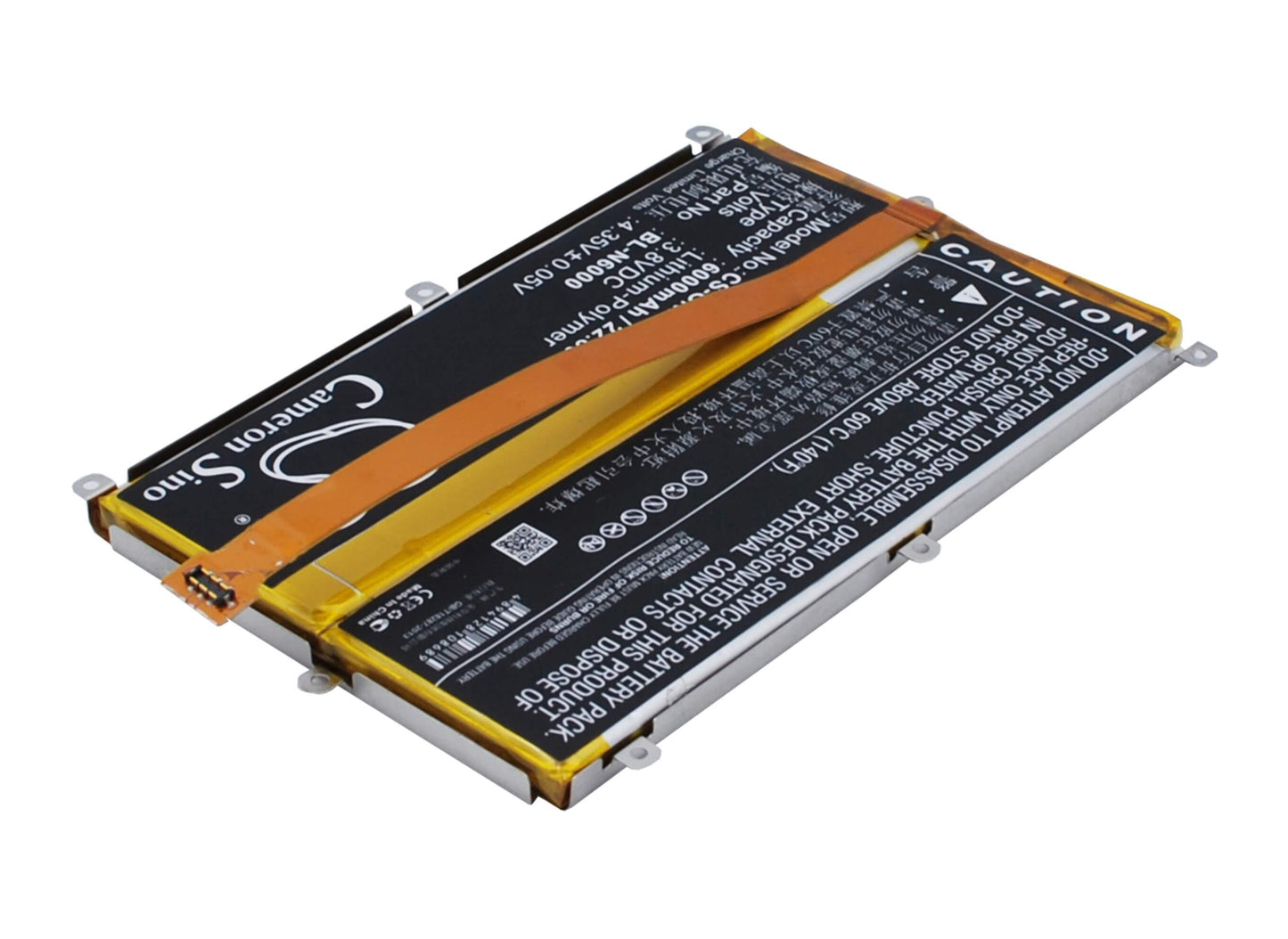 3.8V, 6000mAh, Li-Polymer Battery fits Gionee, M5, 22.8Wh