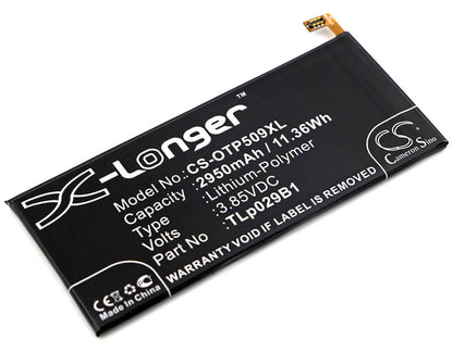3.85V, 2950mAh, Li-Polymer Battery fits Vodafone, Smart Ultra 7, Vfd 700, 11.3575Wh