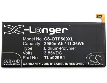 3.85V, 2950mAh, Li-Polymer Battery fits Vodafone, Smart Ultra 7, Vfd 700, 11.3575Wh