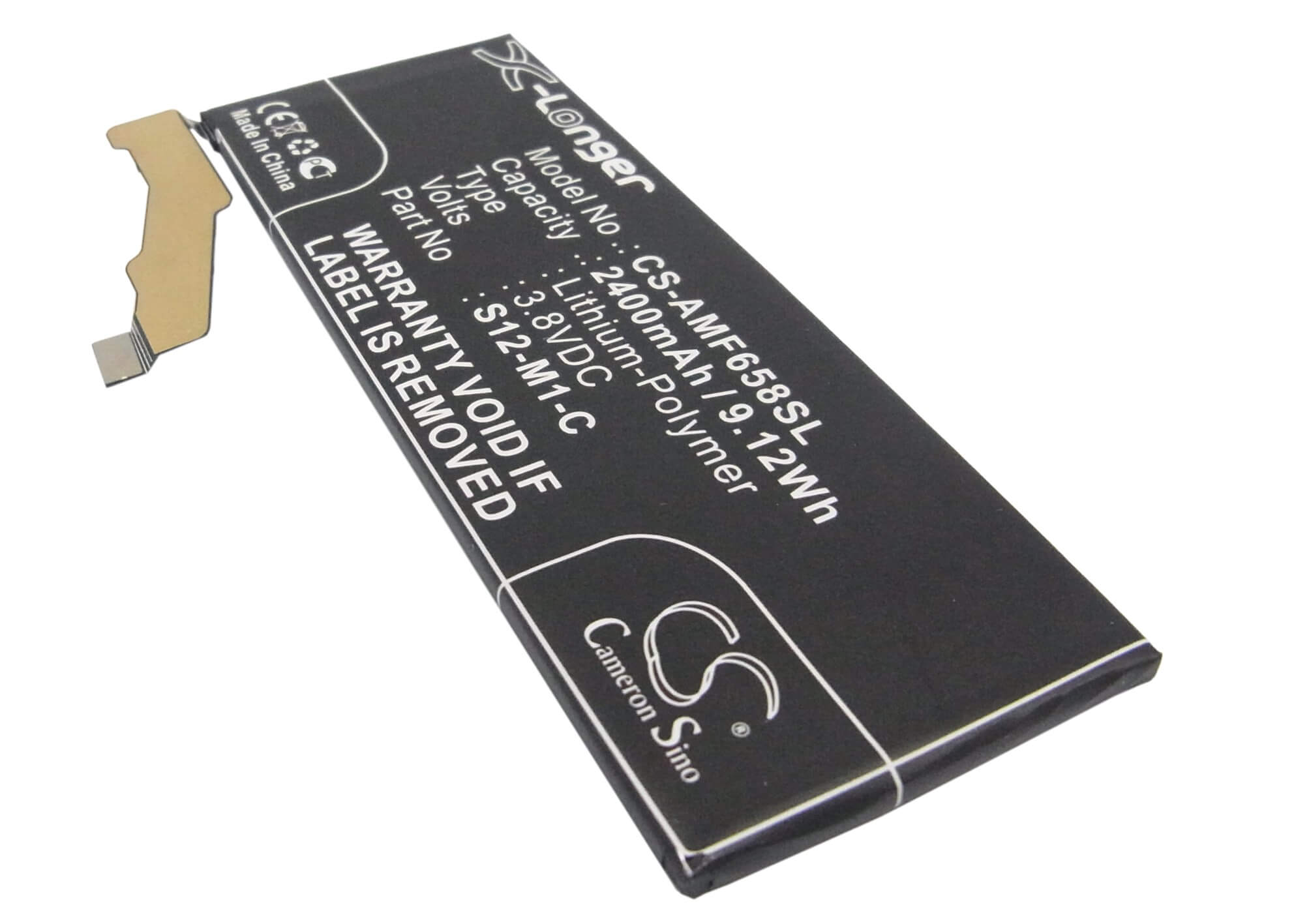 3.8V, 2400mAh, Li-Polymer Battery fits Amazon, 6581a, Fire Phone, 9.12Wh