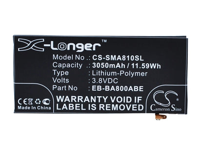 3.8V, 3050mAh, Li-Polymer Battery fits Samsung, Galaxy A8 2015, Galaxy A8 Duos, 11.59Wh