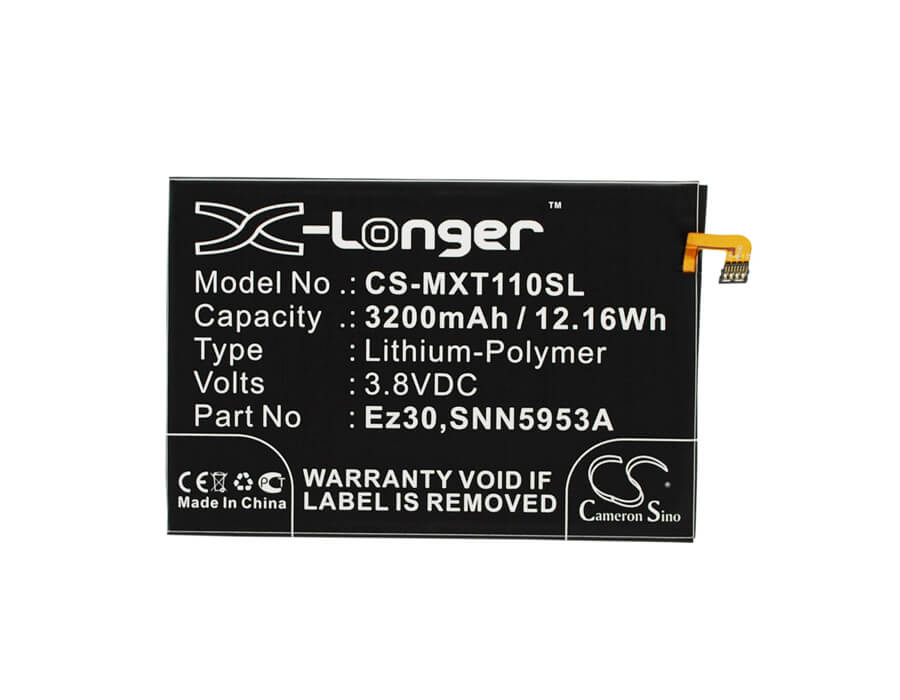 3.8V, 3200mAh, Li-Polymer Battery fits Motorola, Shamu, Xt1100, 12.16Wh