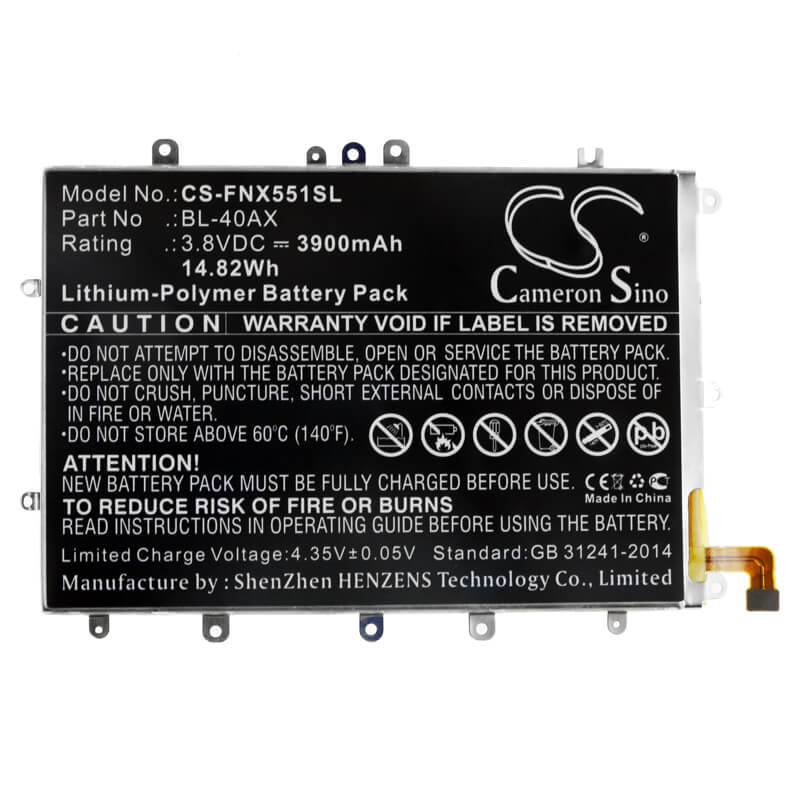 3.8V, 3900mAh, Li-Polymer Battery fits Infinix, Hot Note, X551, 14.82Wh