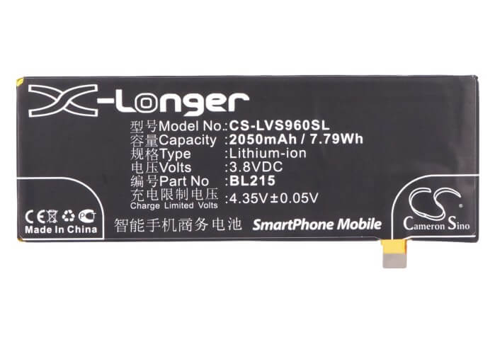 3.8V, 2050mAh, Li-Polymer Battery fits Lenovo, S960, S968t, 7.79Wh
