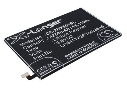 3.8V, 4250mAh, Li-Polymer Battery fits Zte, Nubia X6, Nx601j, 16.15Wh