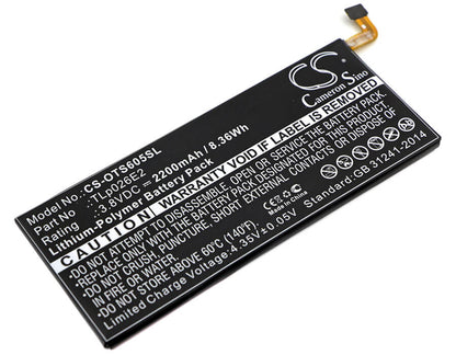 3.8V, 2200mAh, Li-Polymer Battery fits Blackberry, Dtek50, Dtek50 Lte Am Sth100-1, 8.36Wh