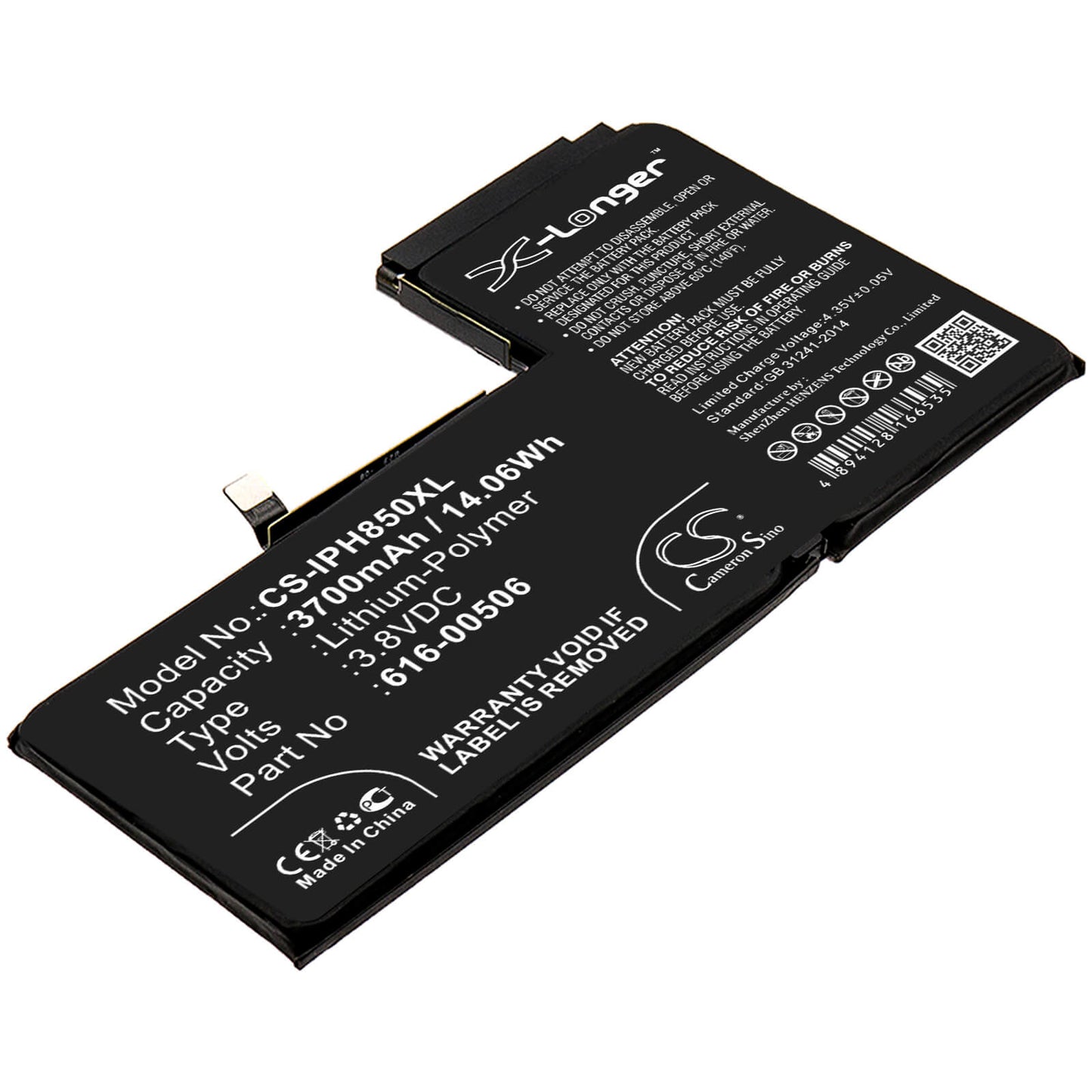 3.8V, 3700mAh, Li-Polymer Battery fits Apple, A1921, A2014, 14.06Wh