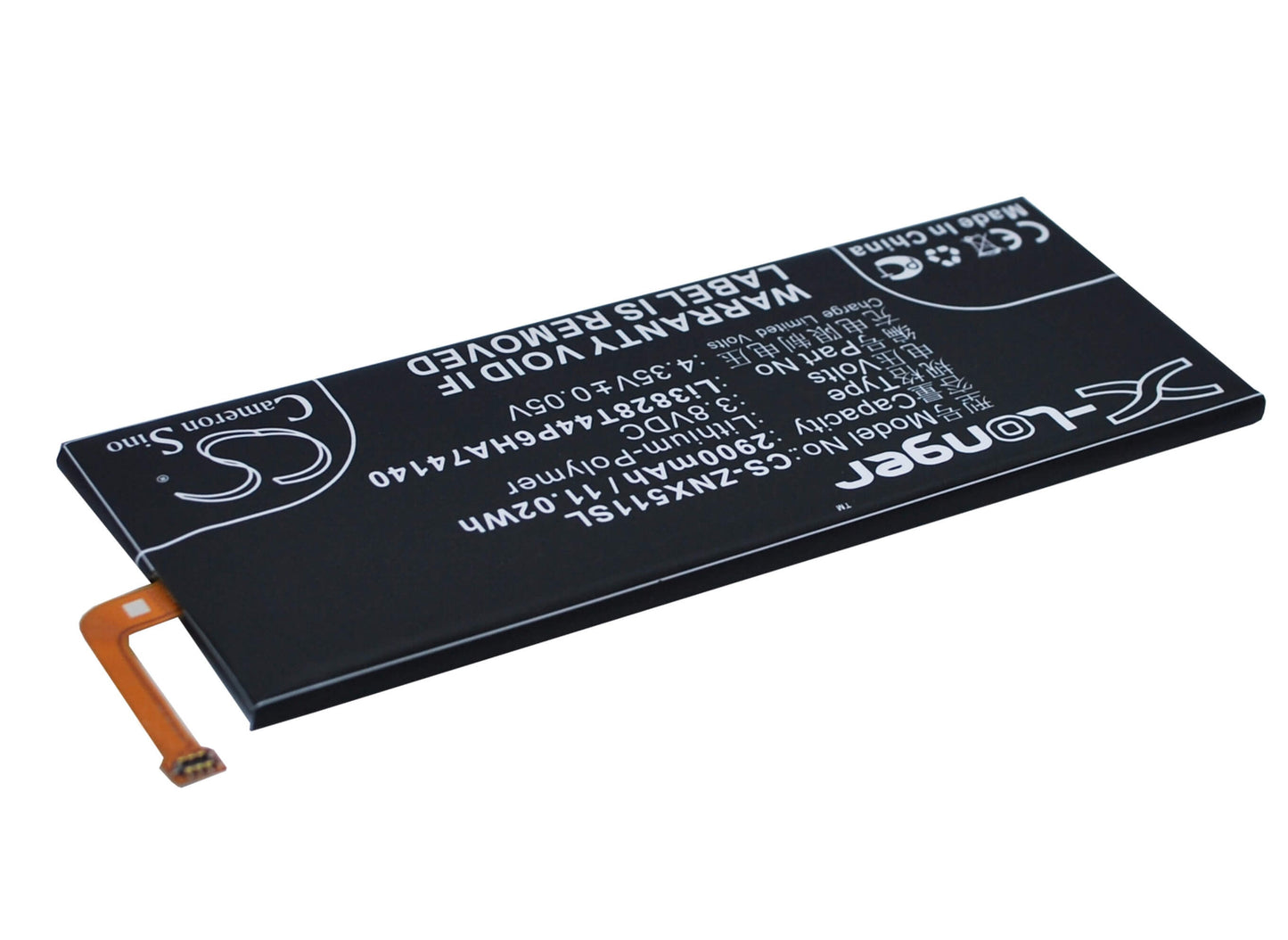 3.8V, 2900mAh, Li-Polymer Battery fits Zte, Nubia Z9, Nubia Z9 Max, 11.02Wh