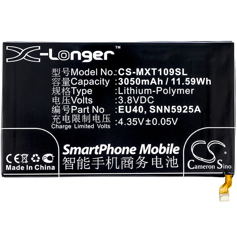 3.8V, 3050mAh, Li-Polymer Battery fits Motorola, Droid Maxx, Droid Ultra Xt1080, 11.59Wh