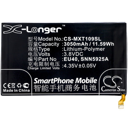 3.8V, 3050mAh, Li-Polymer Battery fits Motorola, Droid Maxx, Droid Ultra Xt1080, 11.59Wh