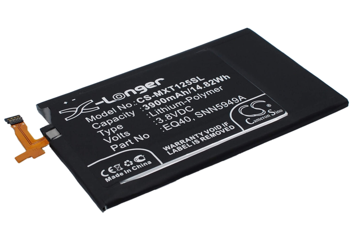 3.8V, 3900mAh, Li-Polymer Battery fits Motorola, Droid Turbo, Droid Turbo Lte, 14.82Wh