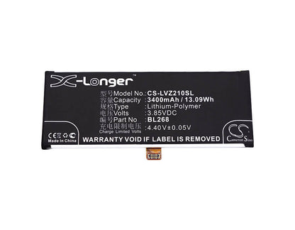 3.85V, 3400mAh, Li-Polymer Battery fits Lenovo, Z2 Rio 2016 Edition, Z2131, 13.09Wh