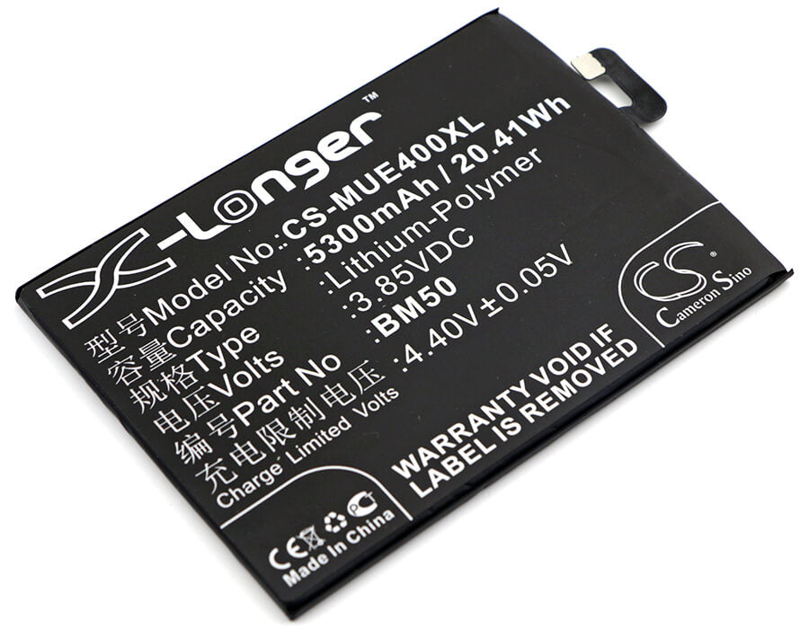 3.85V, 5300mAh, Li-Polymer Battery fits Xiaomi, Max 2, Mde40, 20.405Wh