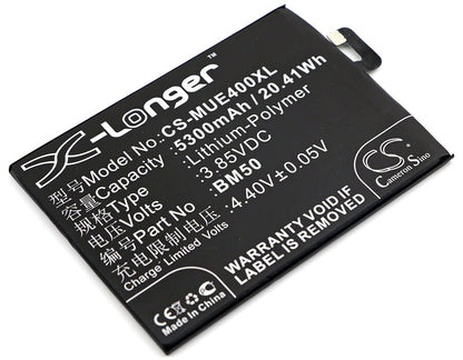 3.85V, 5300mAh, Li-Polymer Battery fits Xiaomi, Max 2, Mde40, 20.405Wh