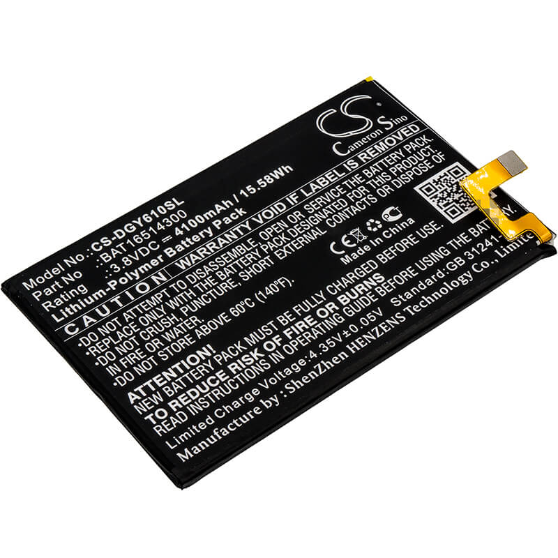 3.8V, 4100mAh, Li-Polymer Battery fits Doogee, Y6 Max, 15.58Wh