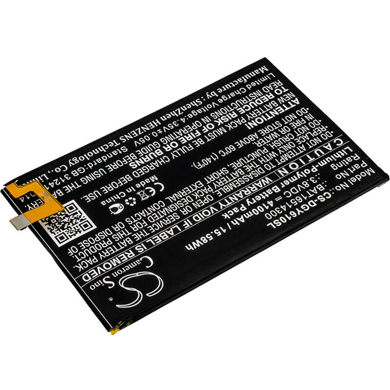 3.8V, 4100mAh, Li-Polymer Battery fits Doogee, Y6 Max, 15.58Wh